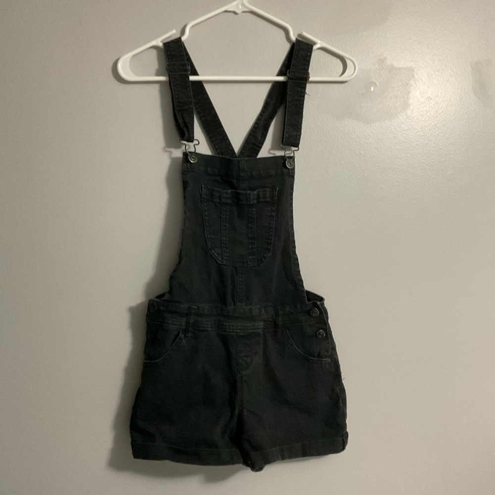 Black Denim Overalls